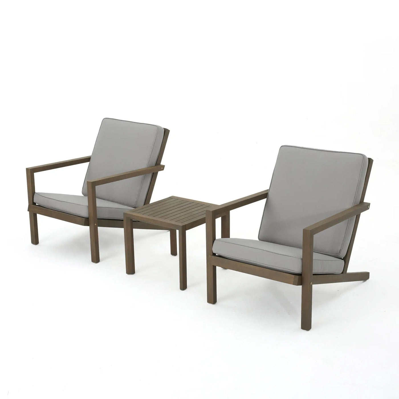 Celestaria 3-Piece Outdoor Chat Set with Adirondack Chairs, Cushions and Side Table by HouseOfZazla