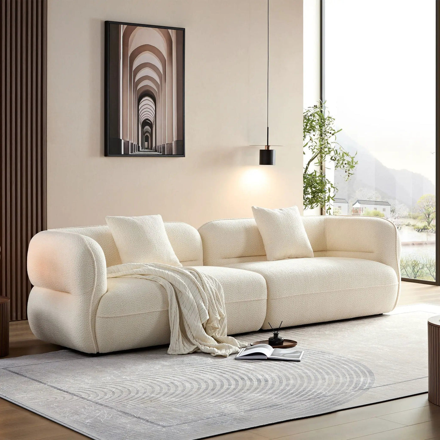 Sectional Sofa With Durable Fabric, Solid Wood Frame, And High Density Sponge Fill by HouseOfZazla