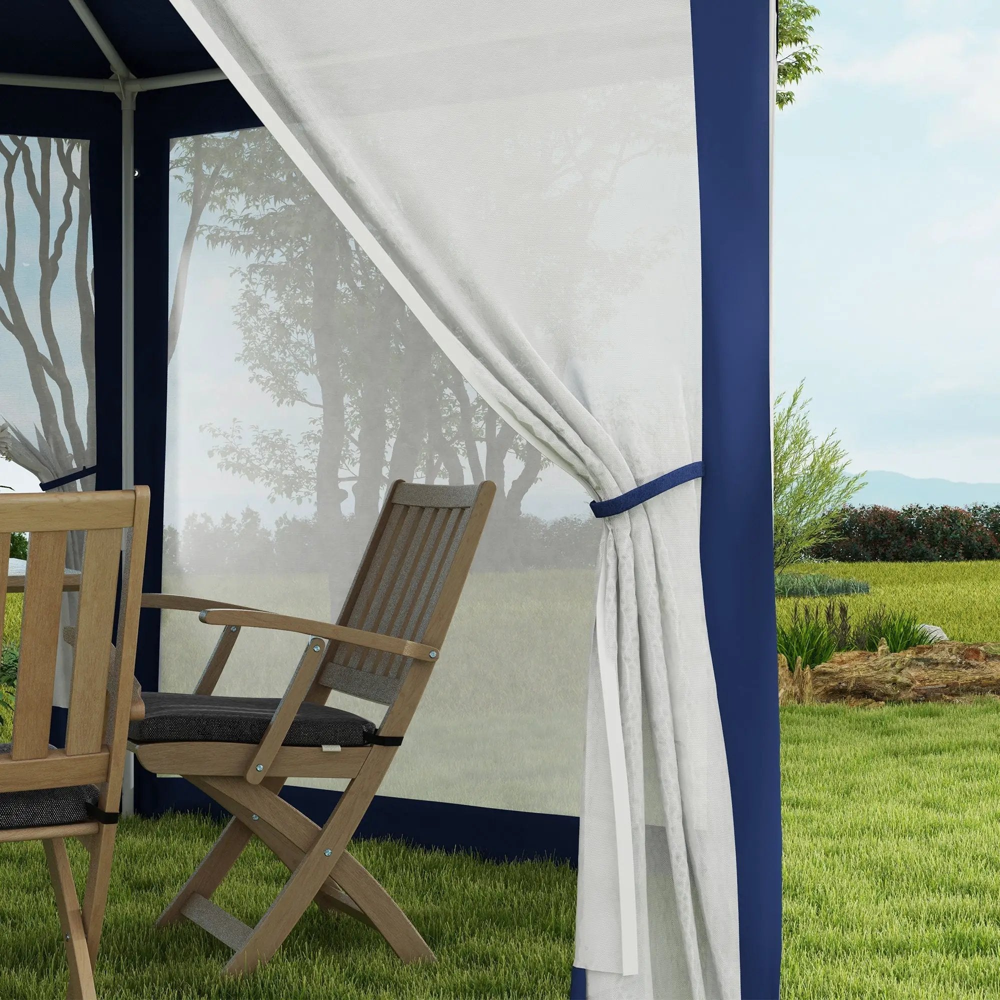 Outsunny 13' x 11' Outdoor Party Tent with Protective Mesh Sidewalls by HouseOfZazla