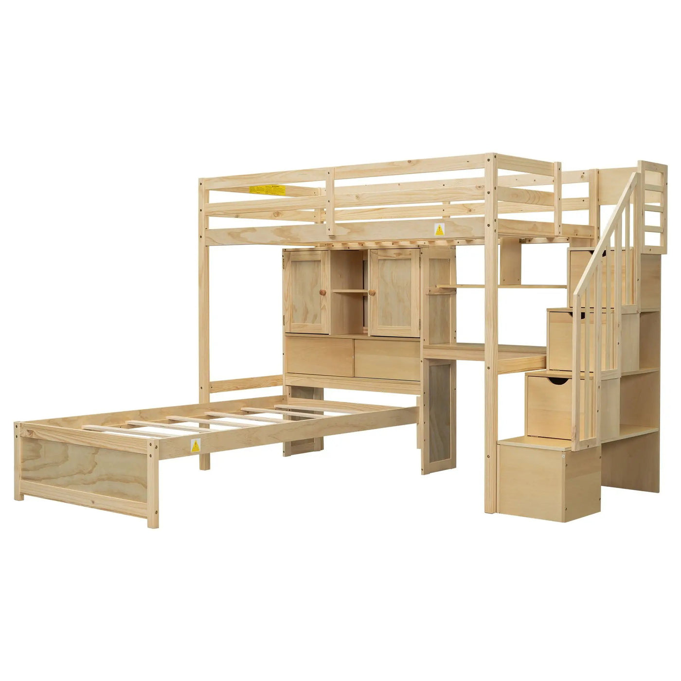Loft Bed With Built In Desk And Staircase by HouseOfZazla