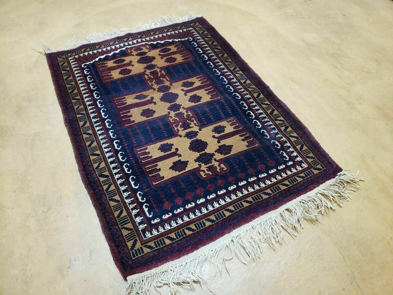 3' X 4' Vintage Handmade Balouchi Balouch Tribal Wool Rug Nice by Jewel Rugs