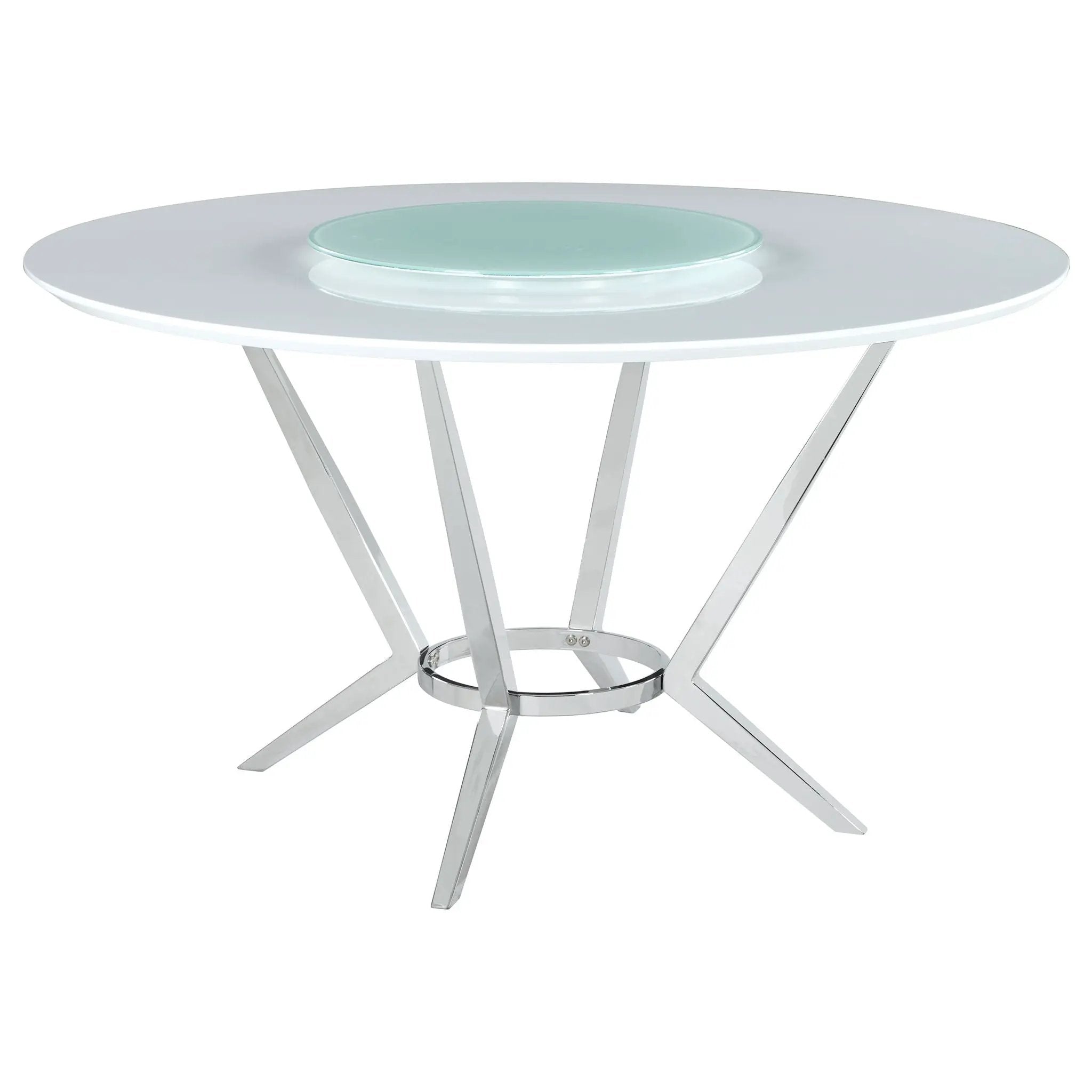 Abby 5-piece Round Dining Table Set White High Gloss by Unique Piece Furniture