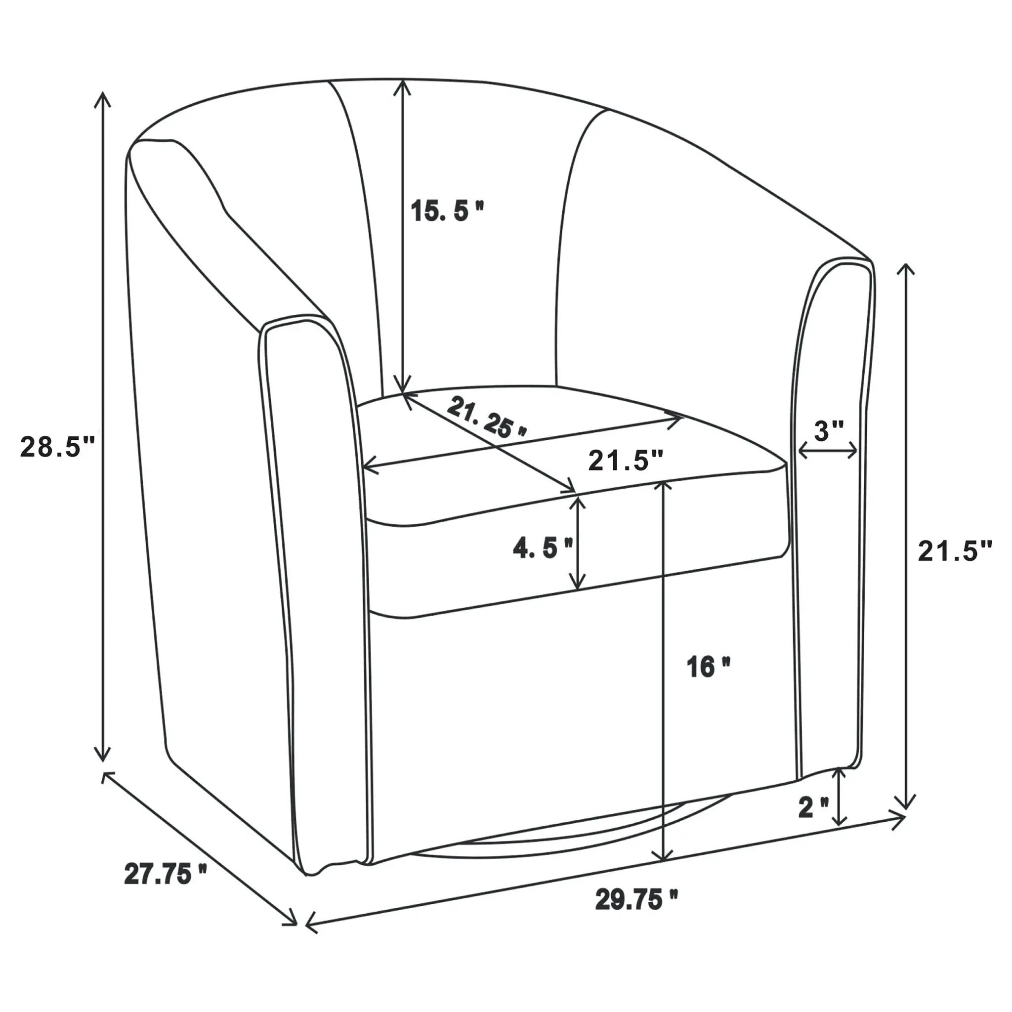 Swivel Armchair With Barrel-Back Design by HouseOfZazla