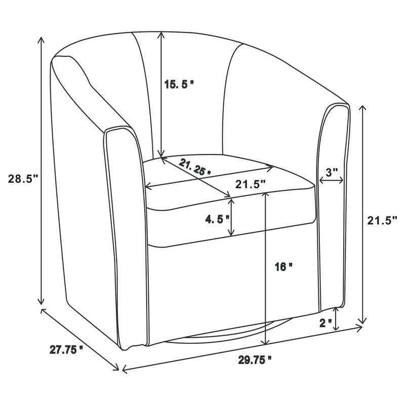 Swivel Armchair With Barrel-Back Design by HouseOfZazla
