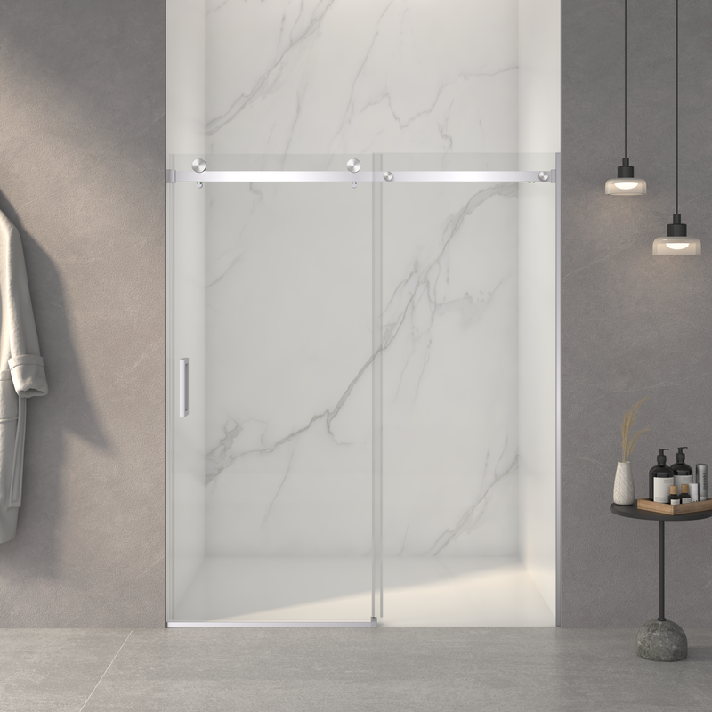 Frameless Sliding Shower Door - 56-60"W x 72"H by HouseOfZazla