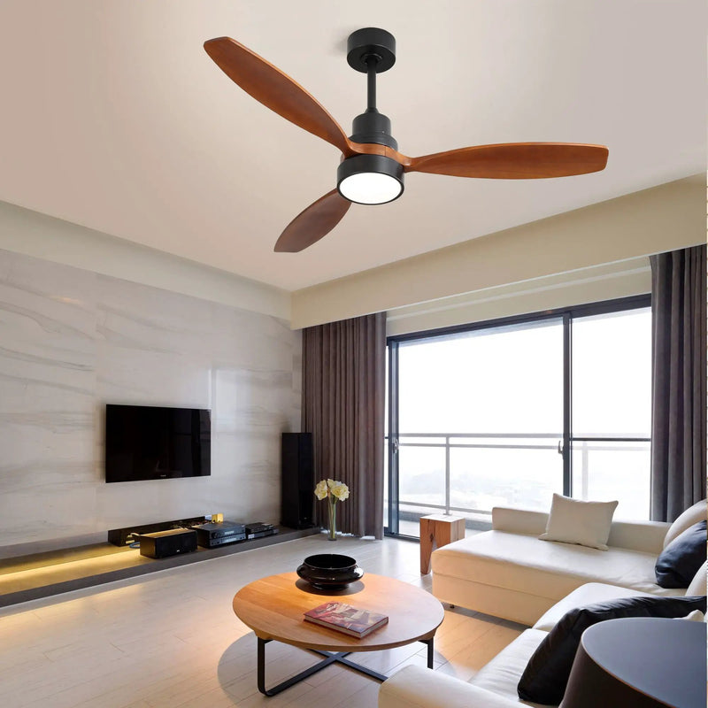 Ceiling Fan With Reversible DC Motor, LED Light & Remote Control by HouseOfZazla