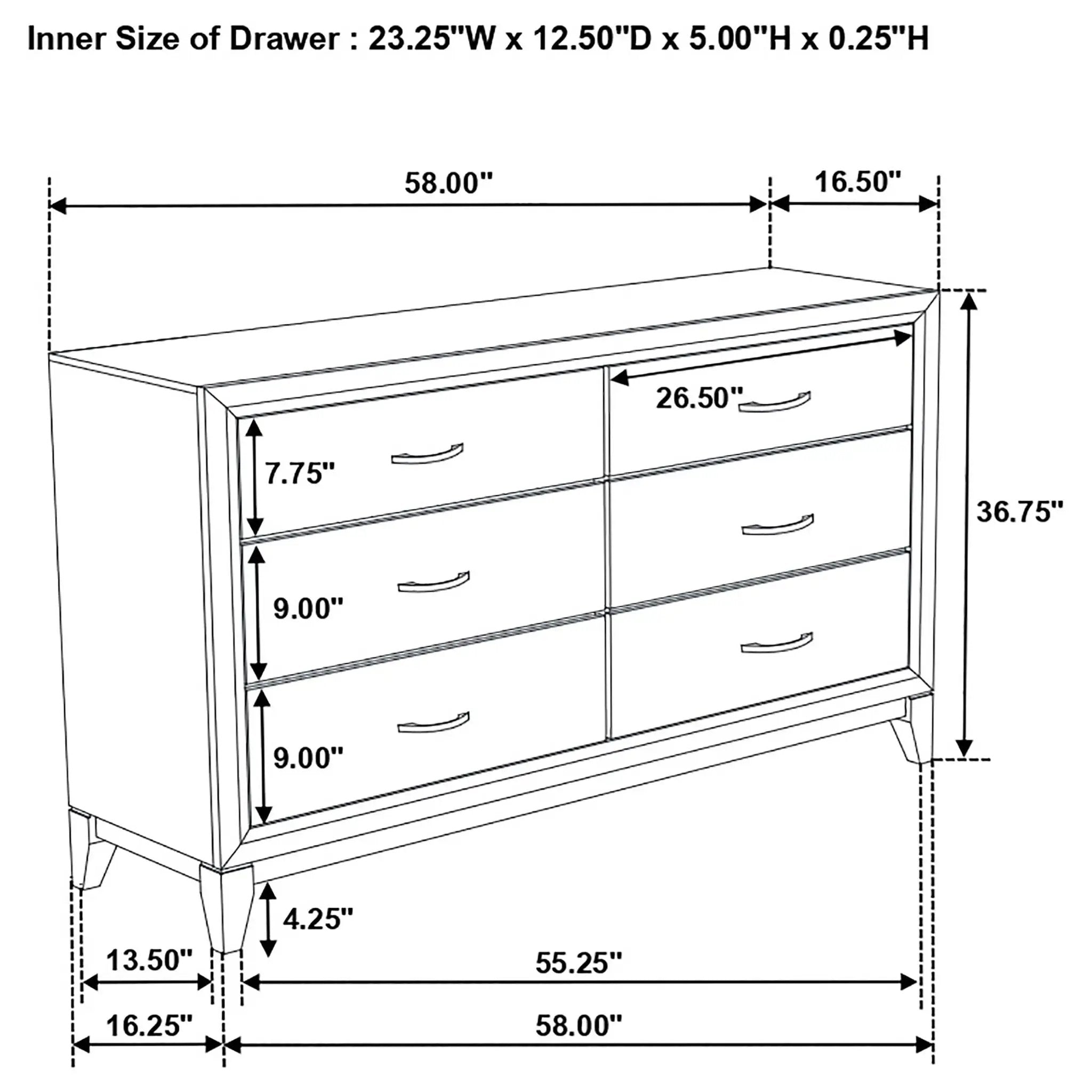 Cabrillo - 6 Drawer Dresser - Gray by HouseOfZazla