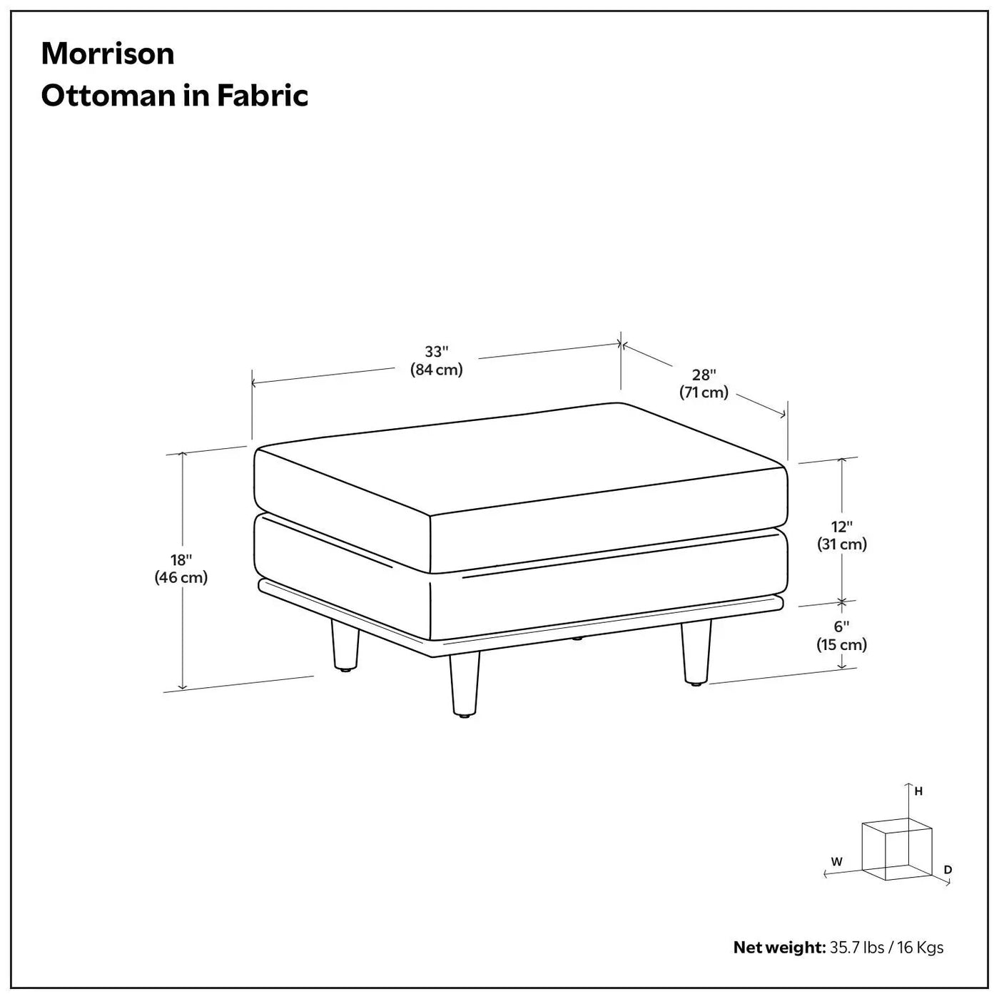 Morrison - Handcrafted Ottoman by HouseOfZazla