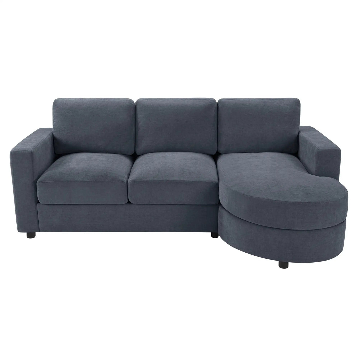 Modern L-Shaped Sectional Sofa With Curved Chaise, USB Ports, And Side Storage Pockets by HouseOfZazla