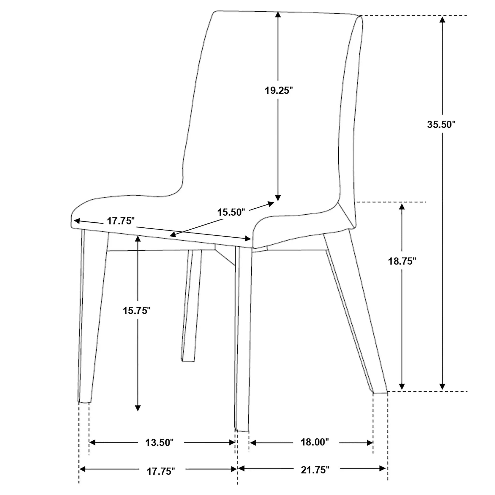 Redbridge Upholstered Dining Side Chair Walnut (Set of 2) by Unique Piece Furniture