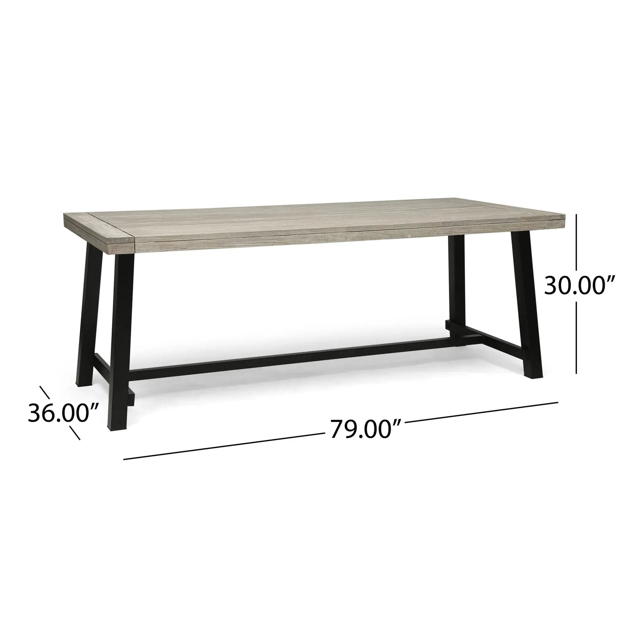 Equilibrium Outdoor Dining Table with Wooden Frame and Slat Top by HouseOfZazla