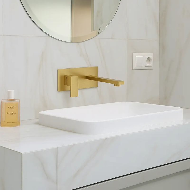 Wall Mount Faucet for Bathroom Sink or Bathtub, Single Handle by HouseOfZazla
