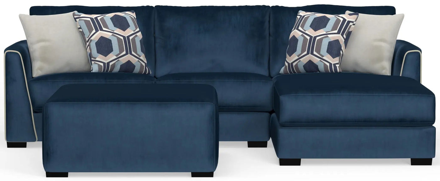 Jetson - Sectional With Comfort Coil Seat Cushions, Included Accent Pillows & Cocktail Ottoman by Unique Piece Furniture
