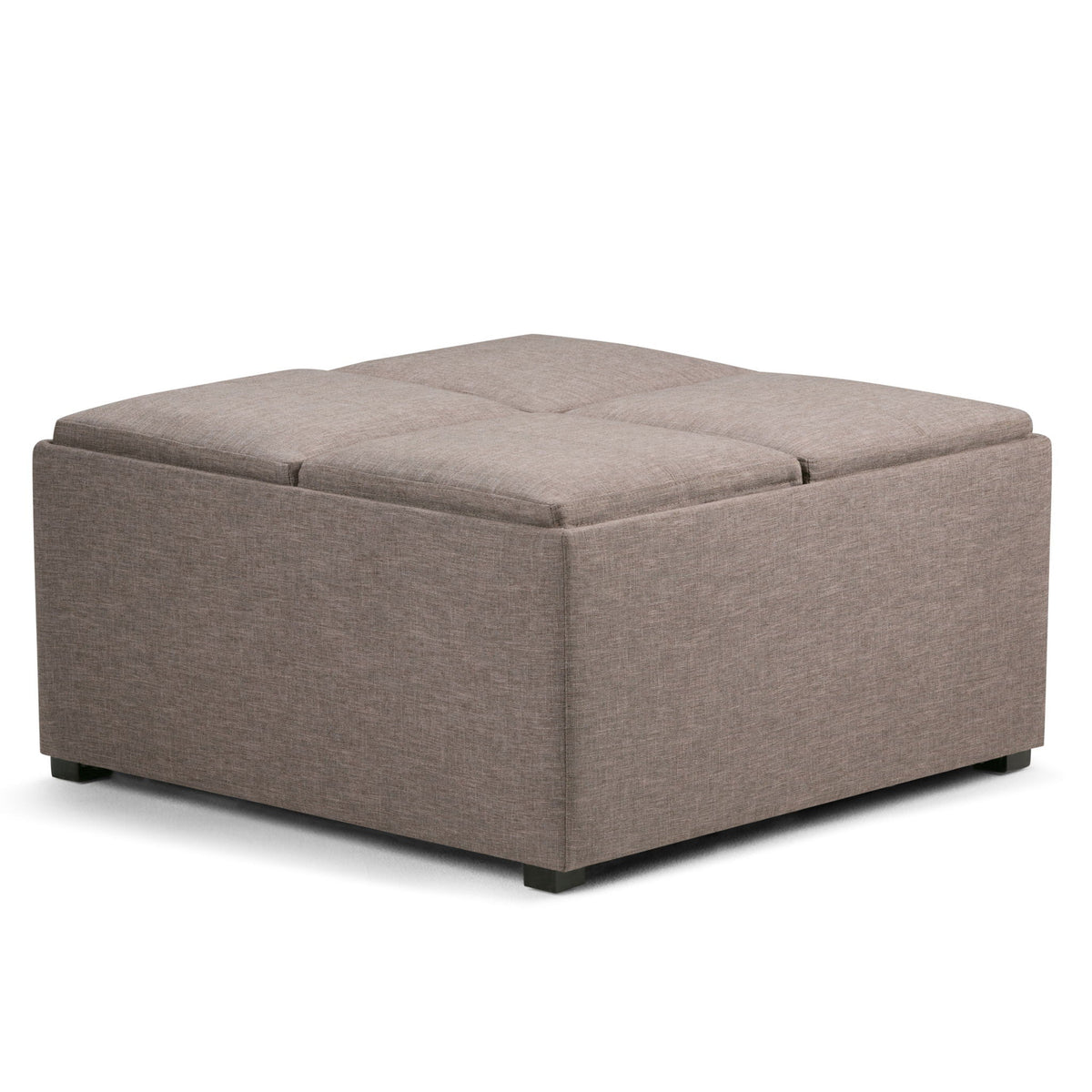 Avalon Square Storage Ottoman Coffee Table with Flip Trays - Multiple Colors, photo 5 of 40