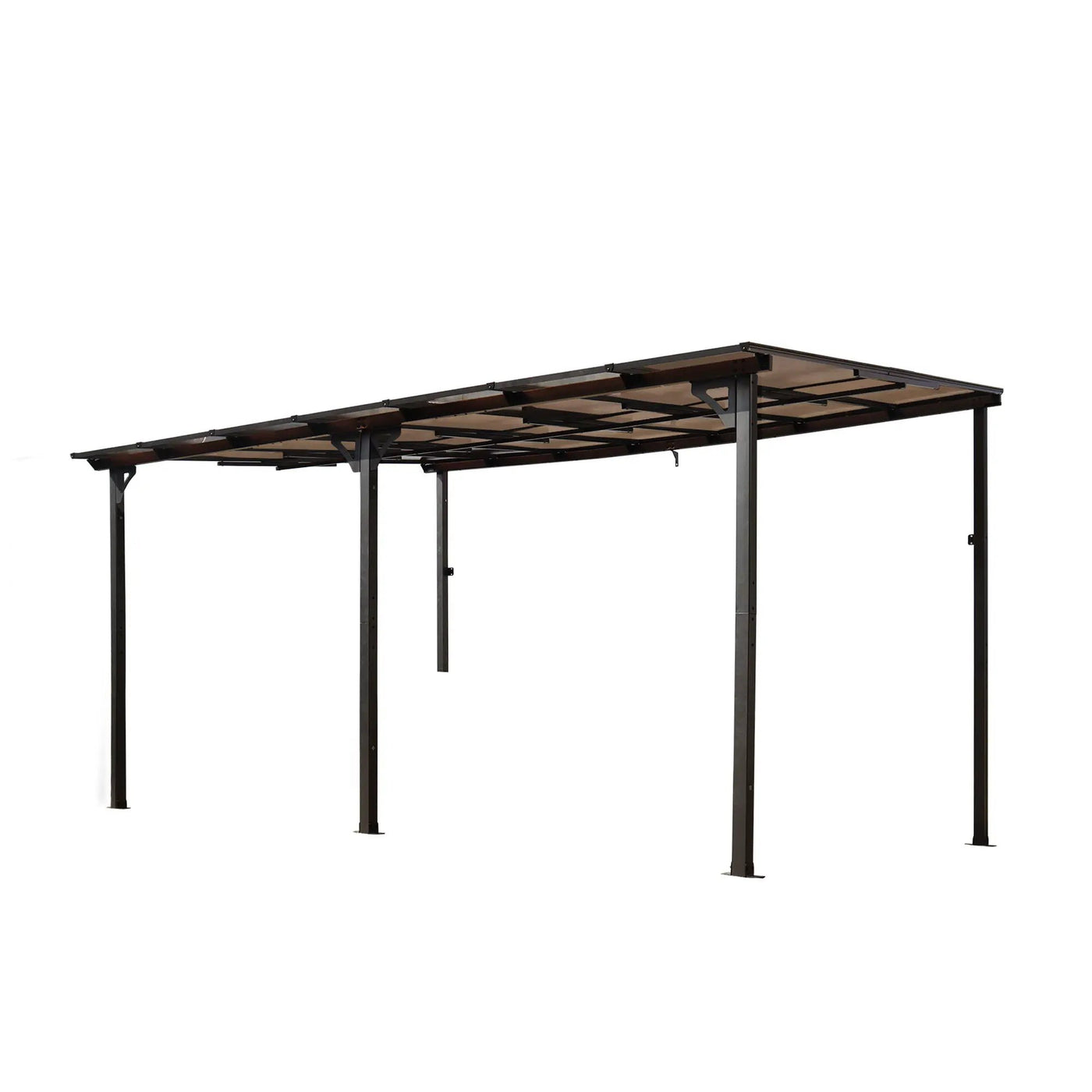 Wall Mounted Outdoor Pergola Gazebo, Heavy Duty Metal Awning With Roof by HouseOfZazla