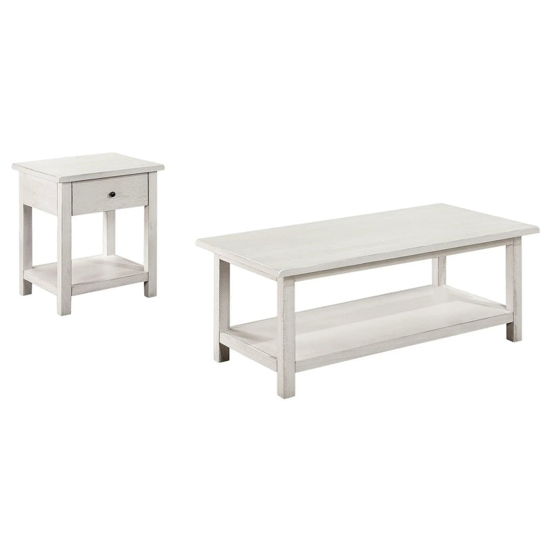 Payne 2-piece Coffee and 1-drawer End Table Set White by Unique Piece Furniture