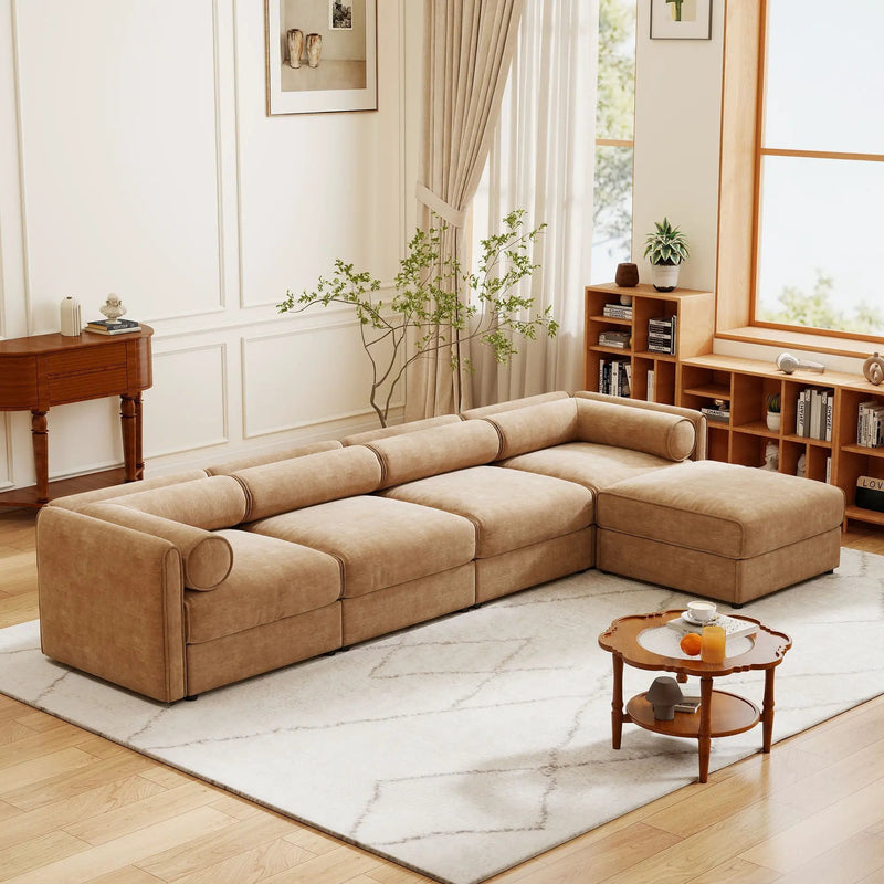 Contemporary Elegant Sofa With Storage And Ottoman by Unique Piece Furniture