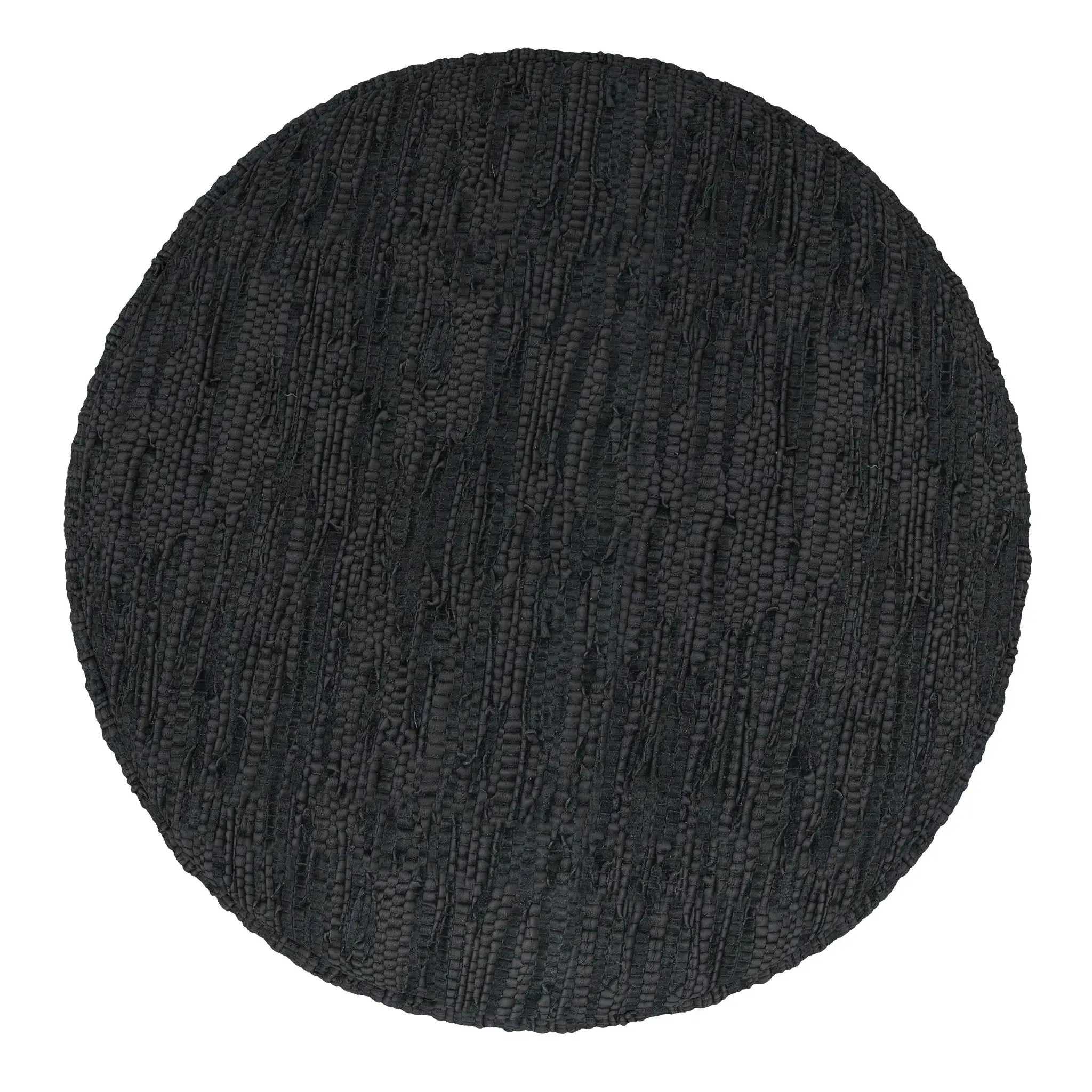 Fredrik - Round Pouf - Black by HouseOfZazla