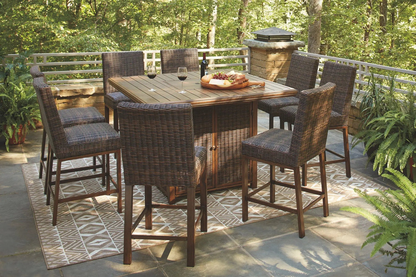 Paradise Trail - Outdoor Fire Pit Table Set by Unique Piece Furniture