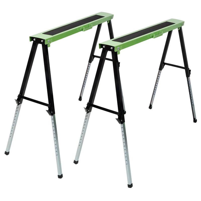 2-Pack Adjustable Saw Horse, Folding Portable Work Horse by HouseOfZazla