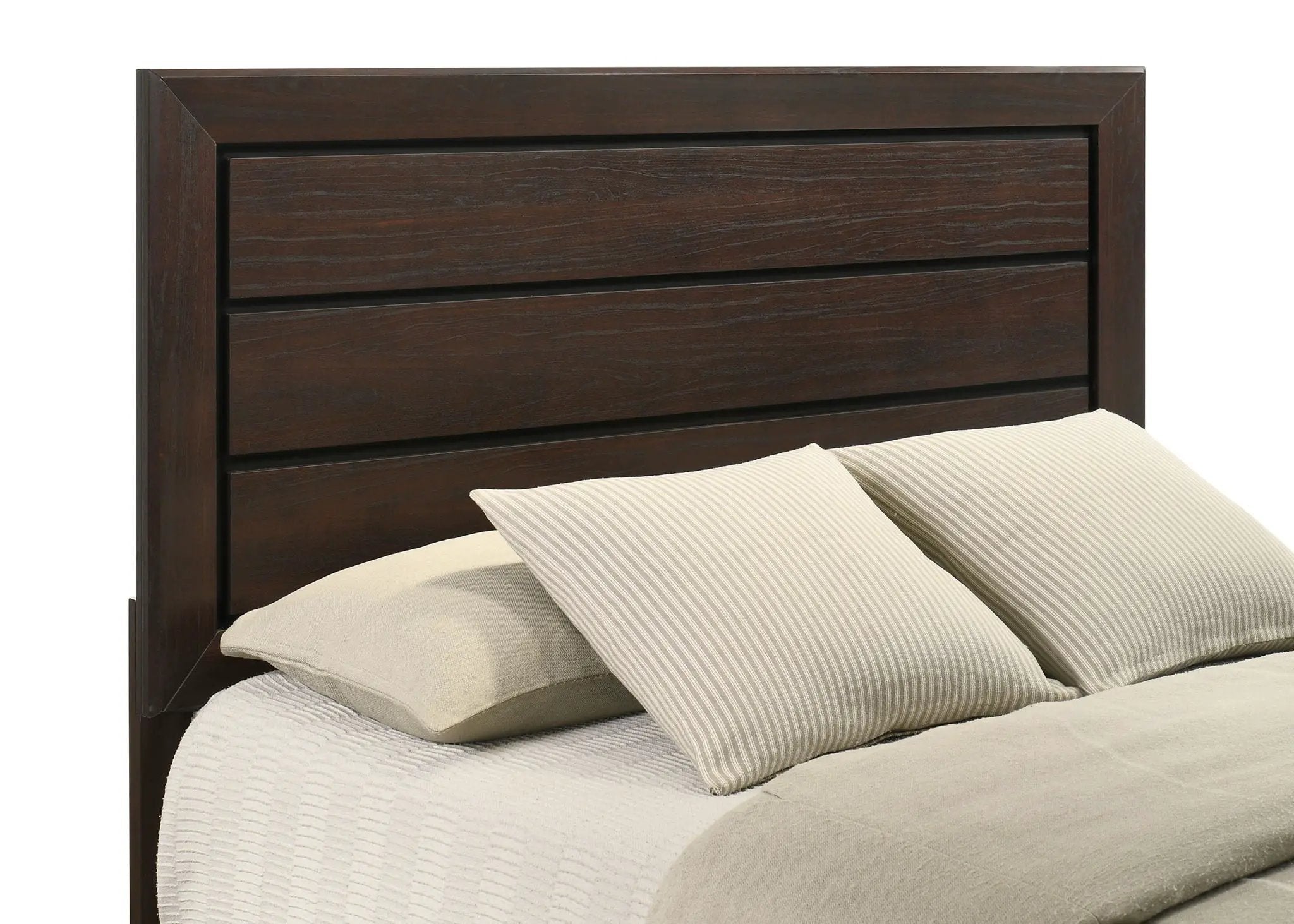 Kauffman Wood Eastern King Panel Bed Dark Cocoa by Unique Piece Furniture
