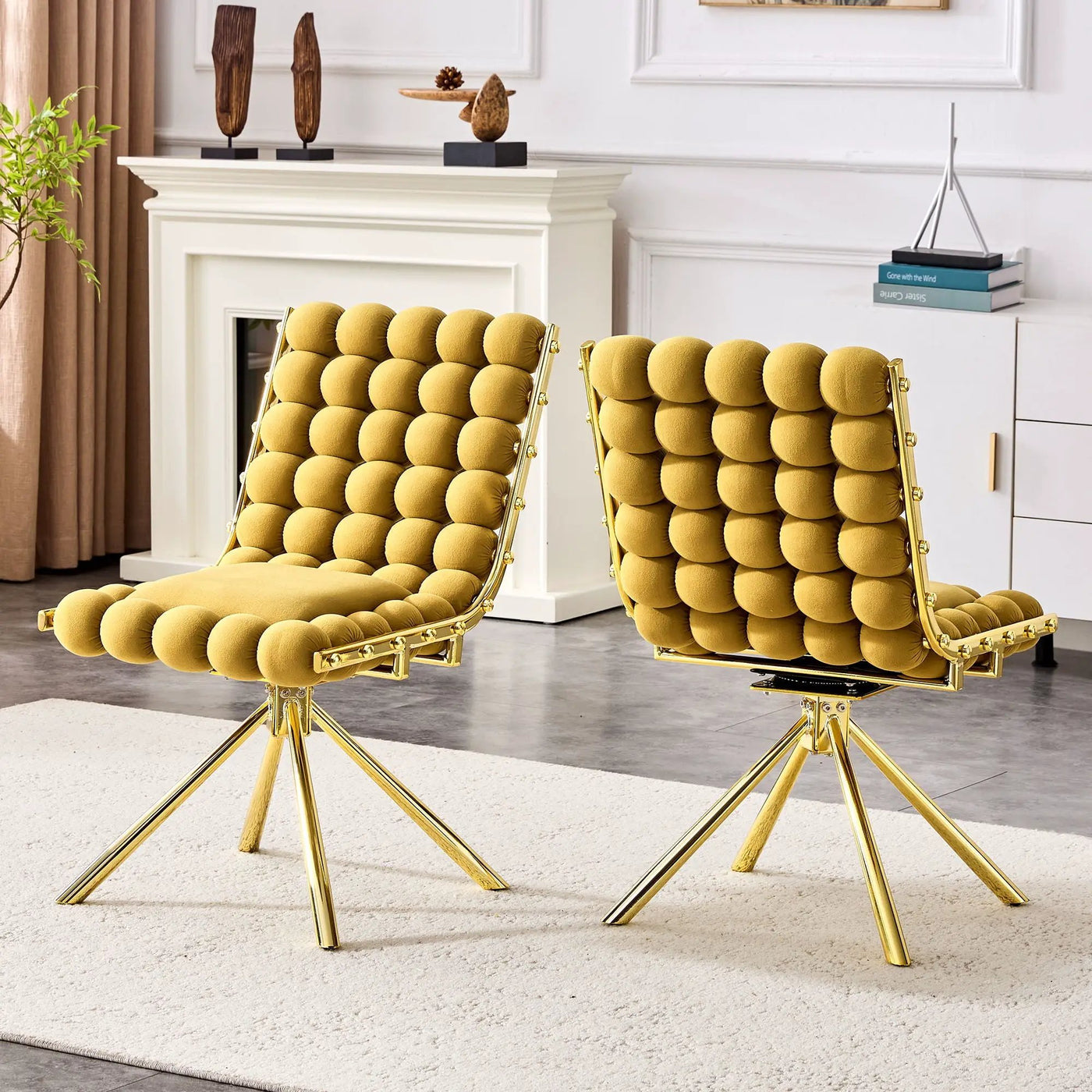 Puffy Bubble, Ball Chain Dining Chairs For Dining Room (Set of 2) by HouseOfZazla