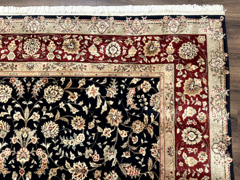 Sino Persian Rug 8x10, Black and Red, Floral Allover by Jewel Rugs