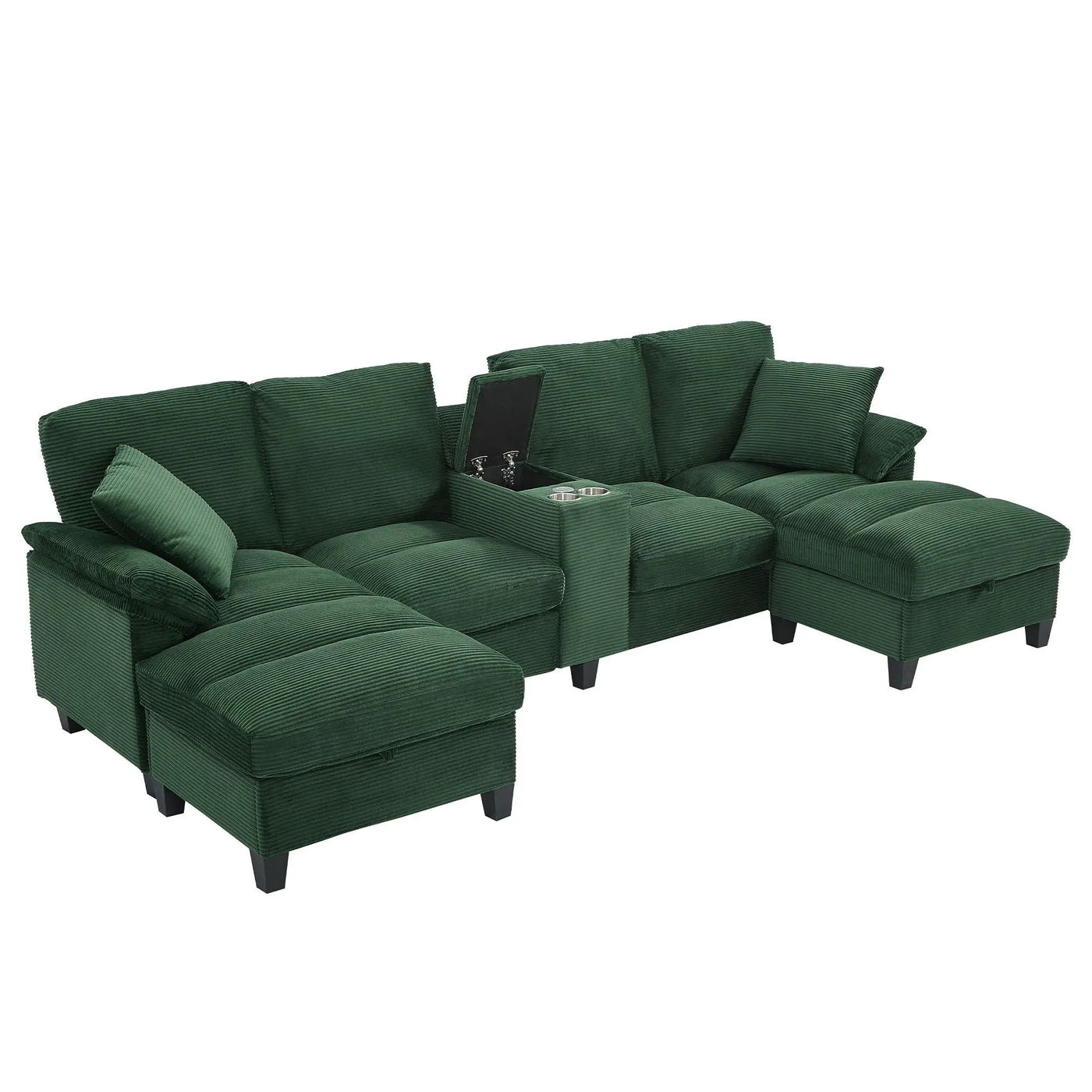 Modern U-Shaped Sectional Sofa With Storage Ottomans by Unique Piece Furniture