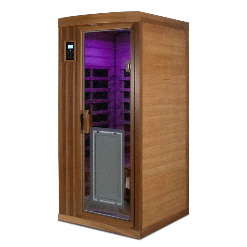 Low EMF One person Far infrared red cedar Deluxe indoor sauna room by HouseOfZazla