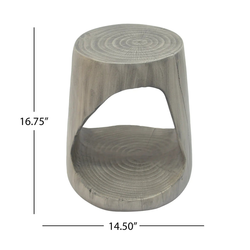 Hollow Side Table Wood-Like Texture Grey by HouseOfZazla