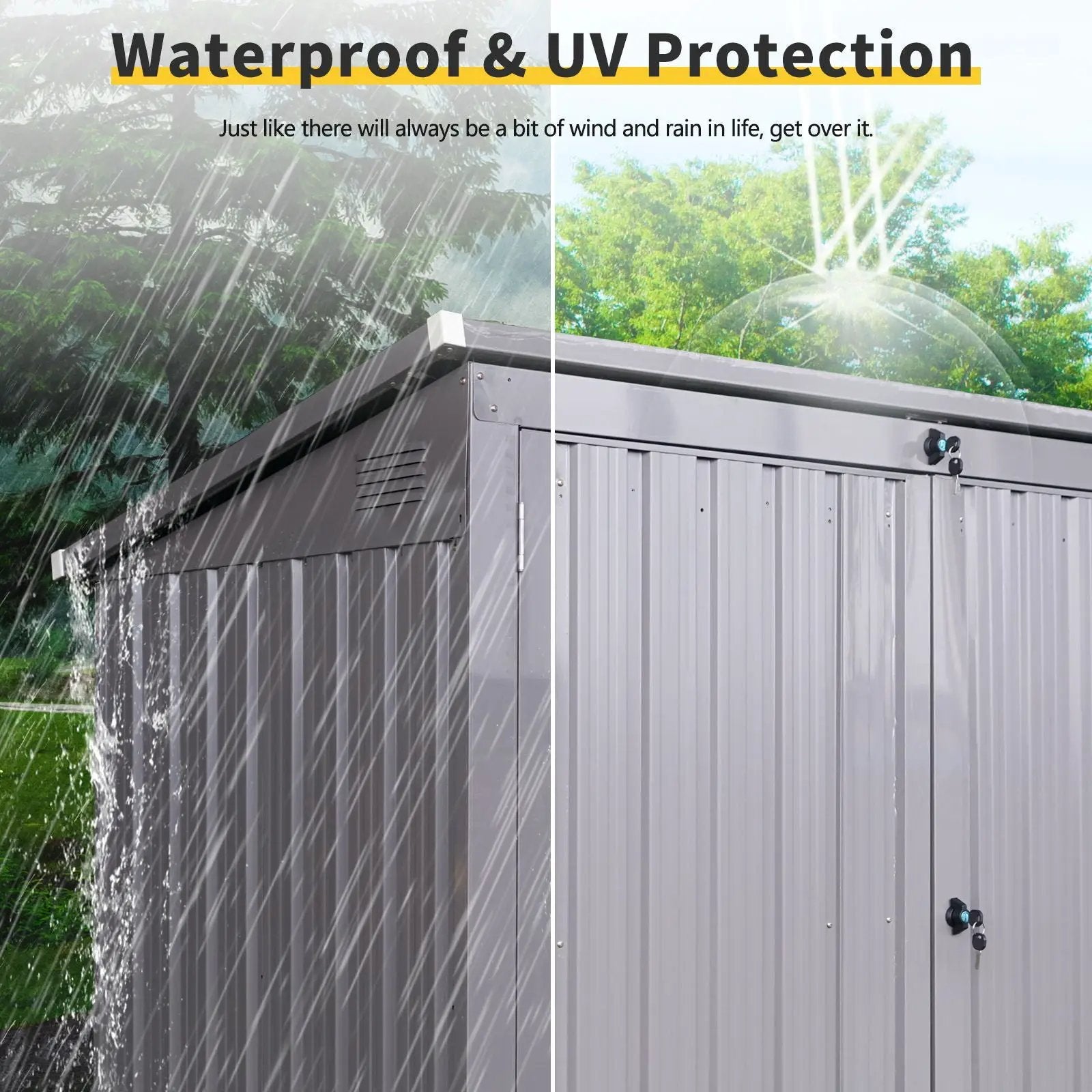 Garbage Bin Shed Stores 2 Trash Cans Metal Outdoor Bin Shed For Garbage Storage by HouseOfZazla