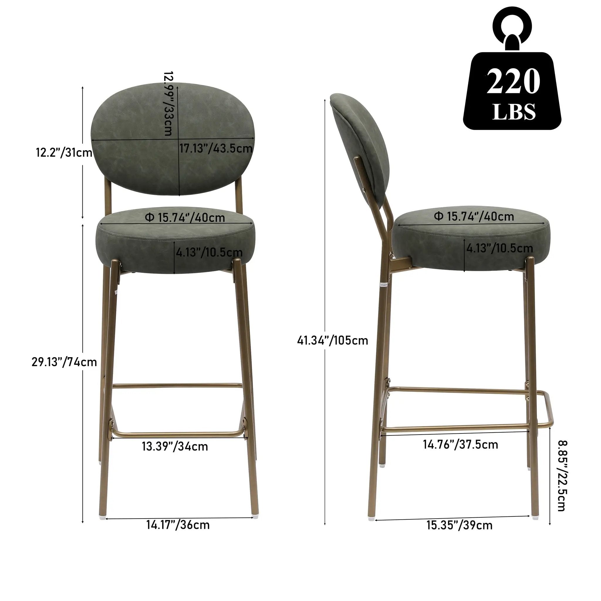 29'' H Upholstered Bar Stools Set of 2 by HouseOfZazla
