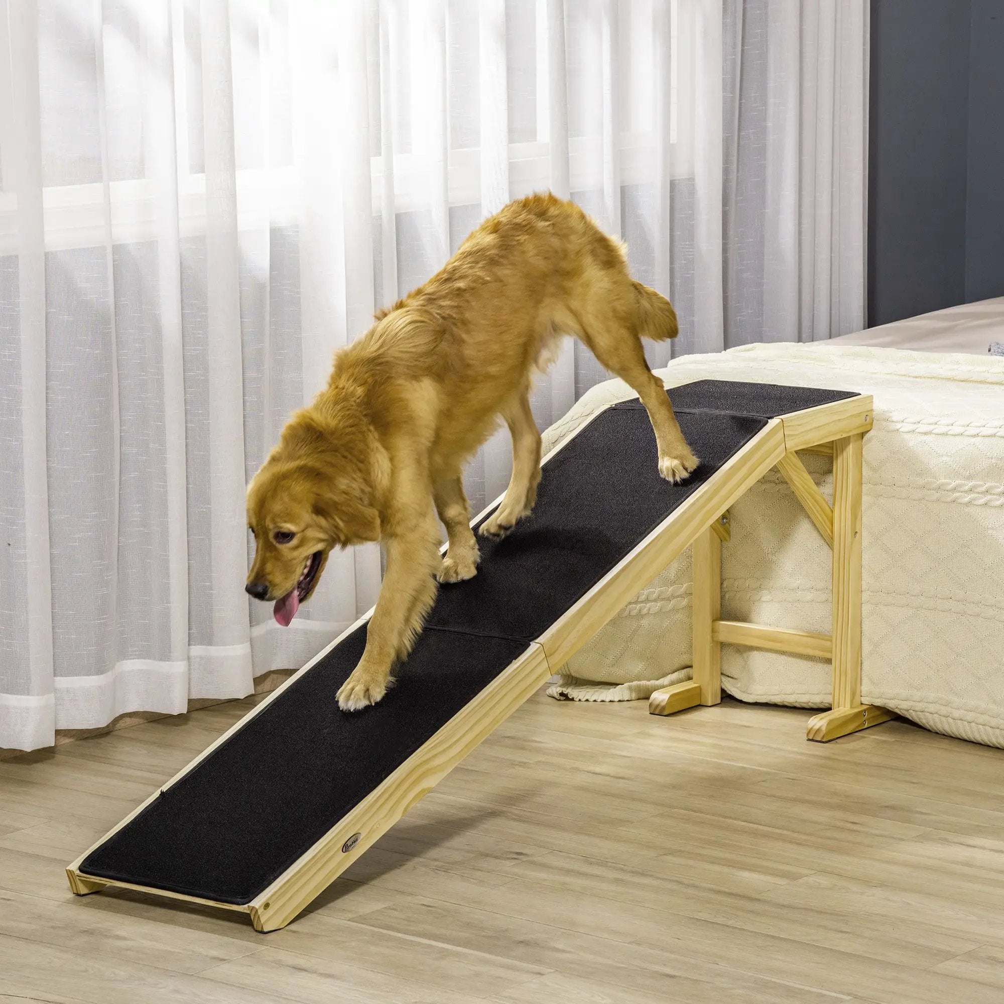 PawHut Dog Ramp for Bed with Non-Slip Carpet by HouseOfZazla