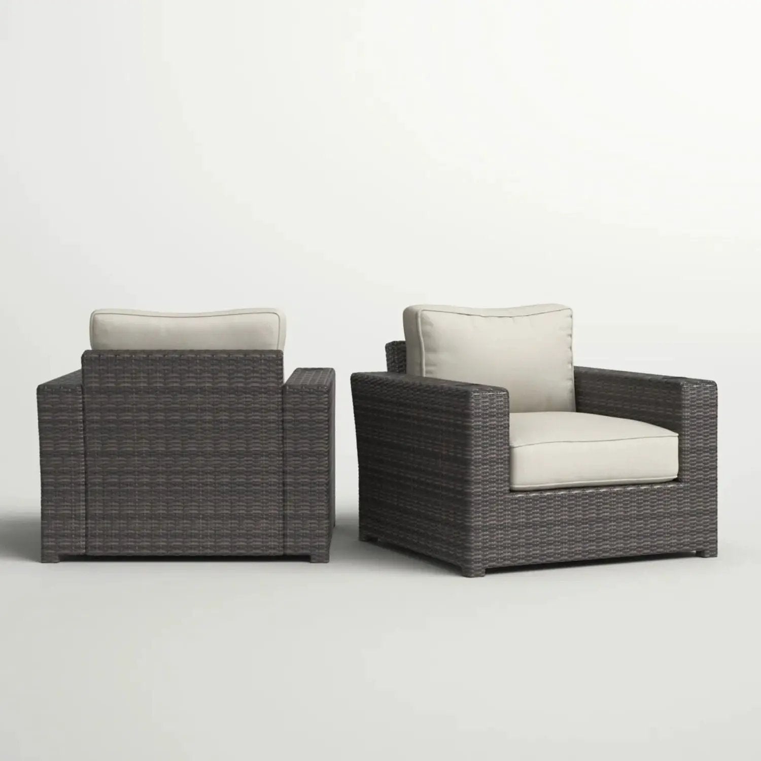 Outdoor Armchairs With Cushions (Set of 2) - Espresso / Gray by Unique Piece Furniture