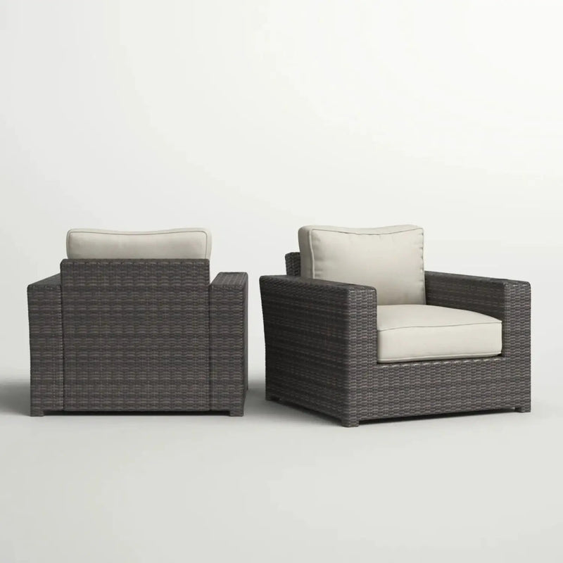 Outdoor Armchairs With Cushions (Set of 2) - Espresso / Gray by Unique Piece Furniture
