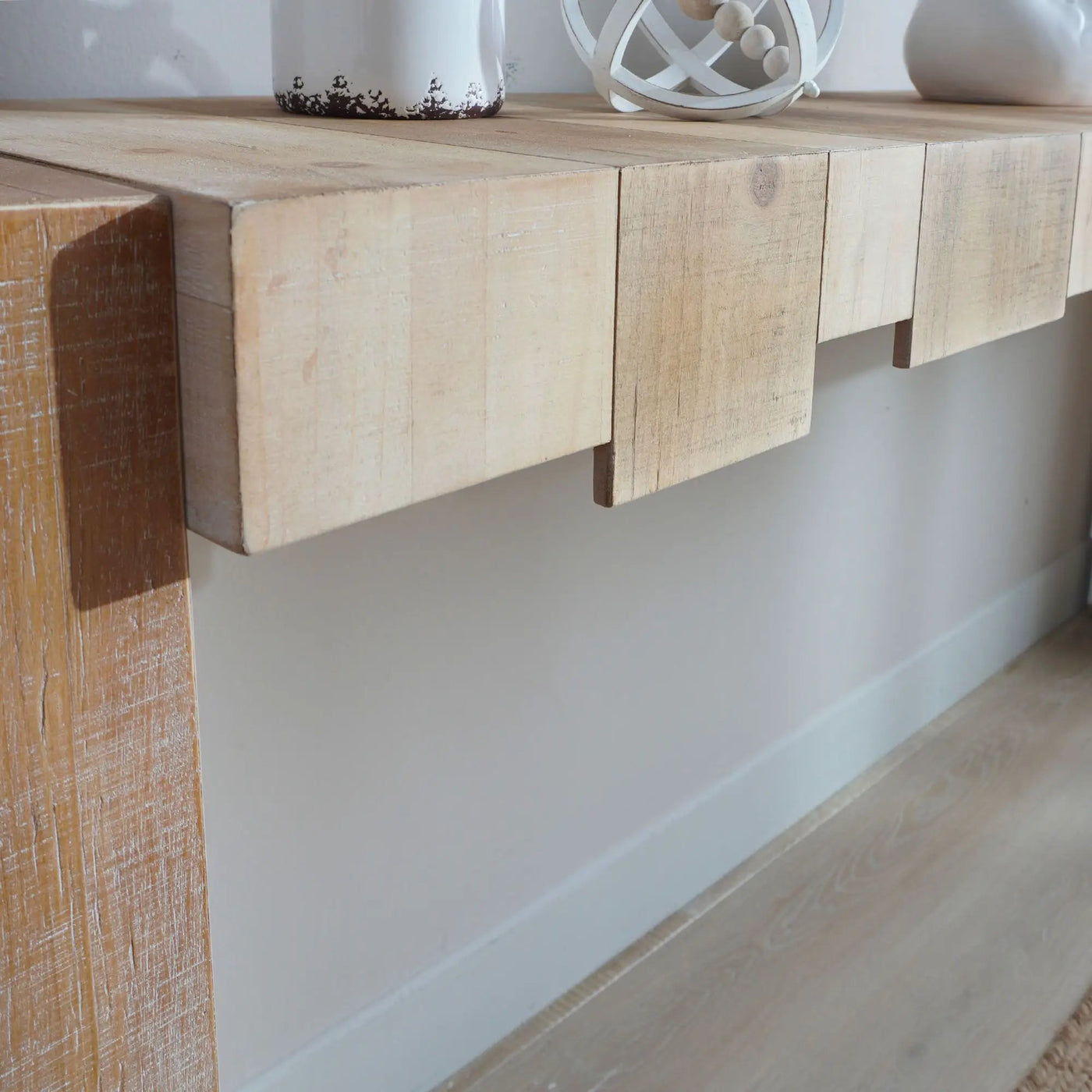 Modern Rustic Table With Sculpted Block Design by HouseOfZazla