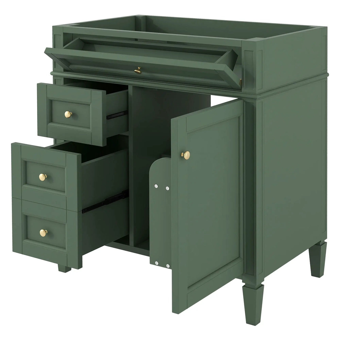 Bathroom Vanity With 2 Drawers and Tip-Out Storage Cabinet by HouseOfZazla