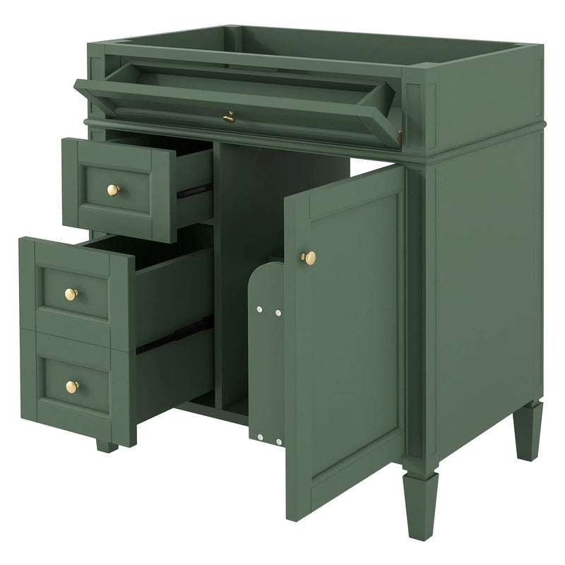 Bathroom Vanity With 2 Drawers And Tip-Out Drawer, Storage Cabinet by Unique Piece Furniture