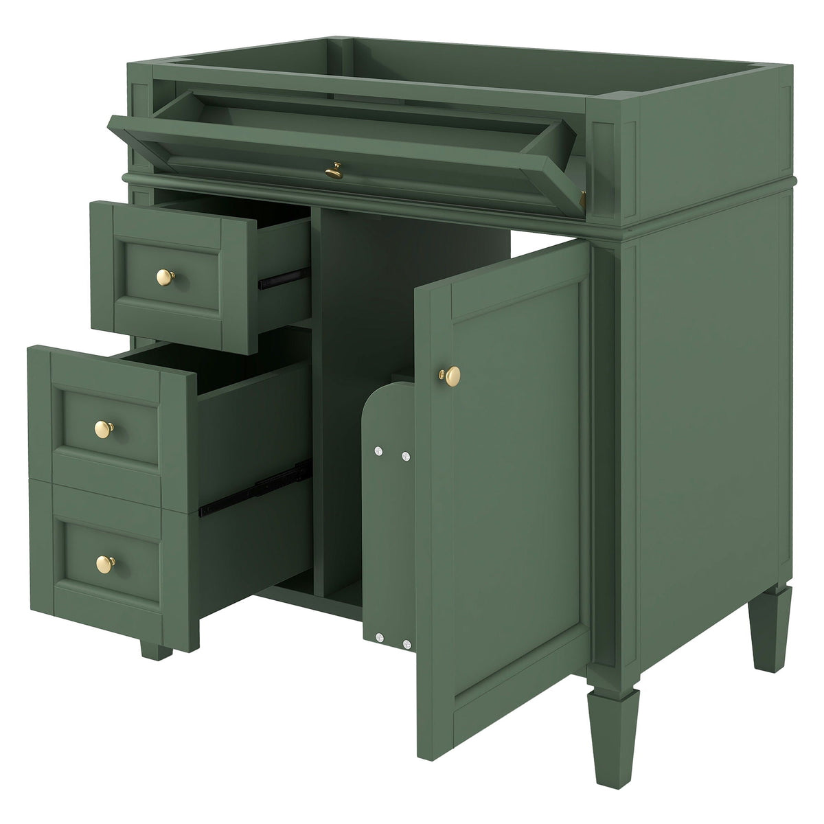 Bathroom Vanity with 2 Drawers and Tip-Out Storage - Multiple Colors, photo 8 of 40