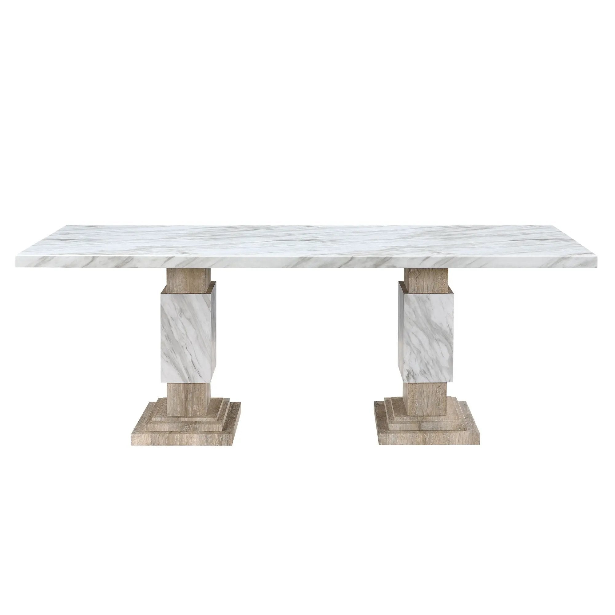 Stacey - Dining Table With Pedestal Base - Beige by HouseOfZazla