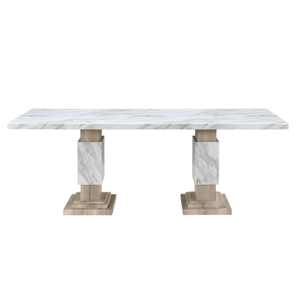Stacey - Dining Table With Pedestal Base - Beige