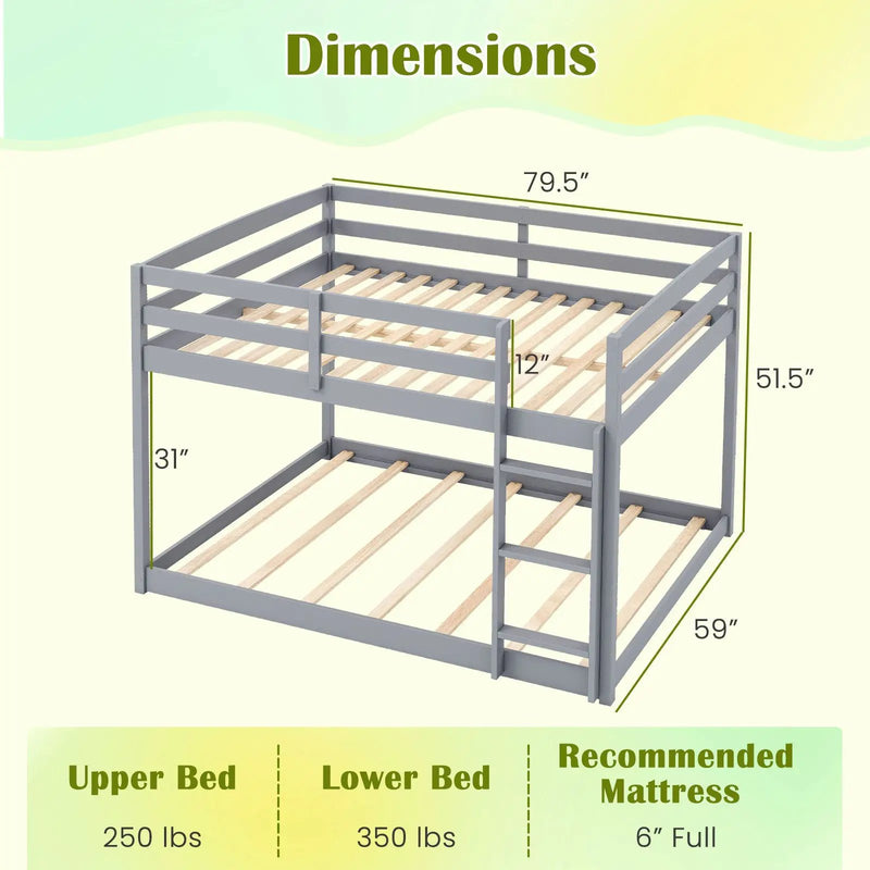 Full Over Full Bunk Bed Low-to-ground Bunk Bed by DirectDeals