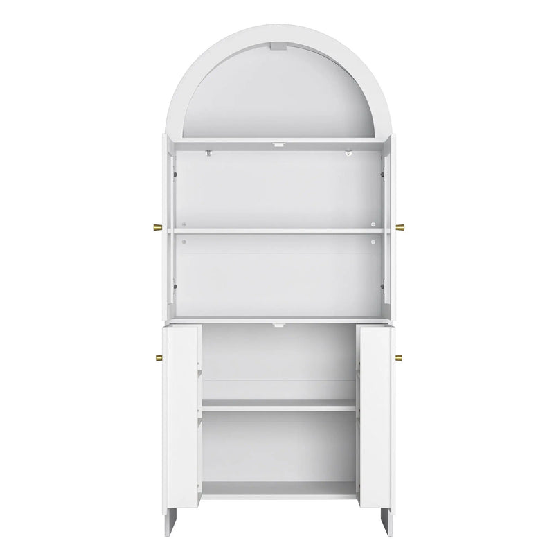 Modern Tech Inspired Dome Cabinet With LED Lighting