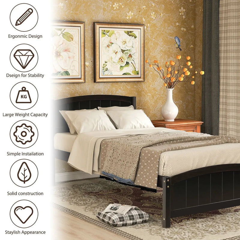 Platform Bed & Headboard, Footboard And Wood Slat Support by Unique Piece Furniture