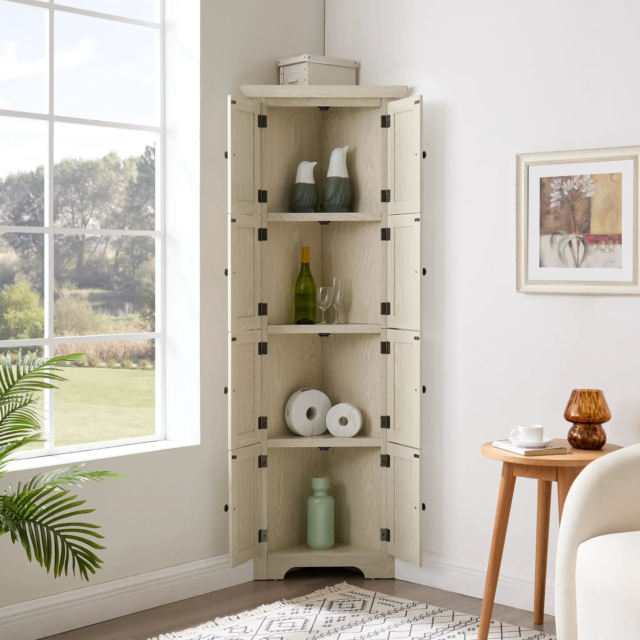 4-Tier 72" Corner Kitchen Pantry Storage Cabinet with 8 Doors by HouseOfZazla