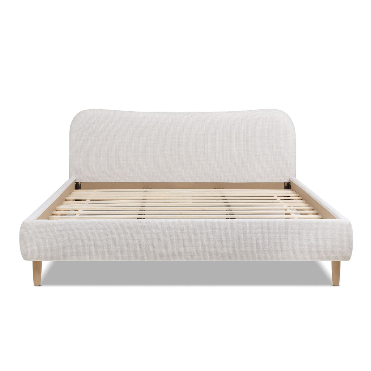 Roman - Curved Headboard Upholstered Platform Bed, photo 5 of 40