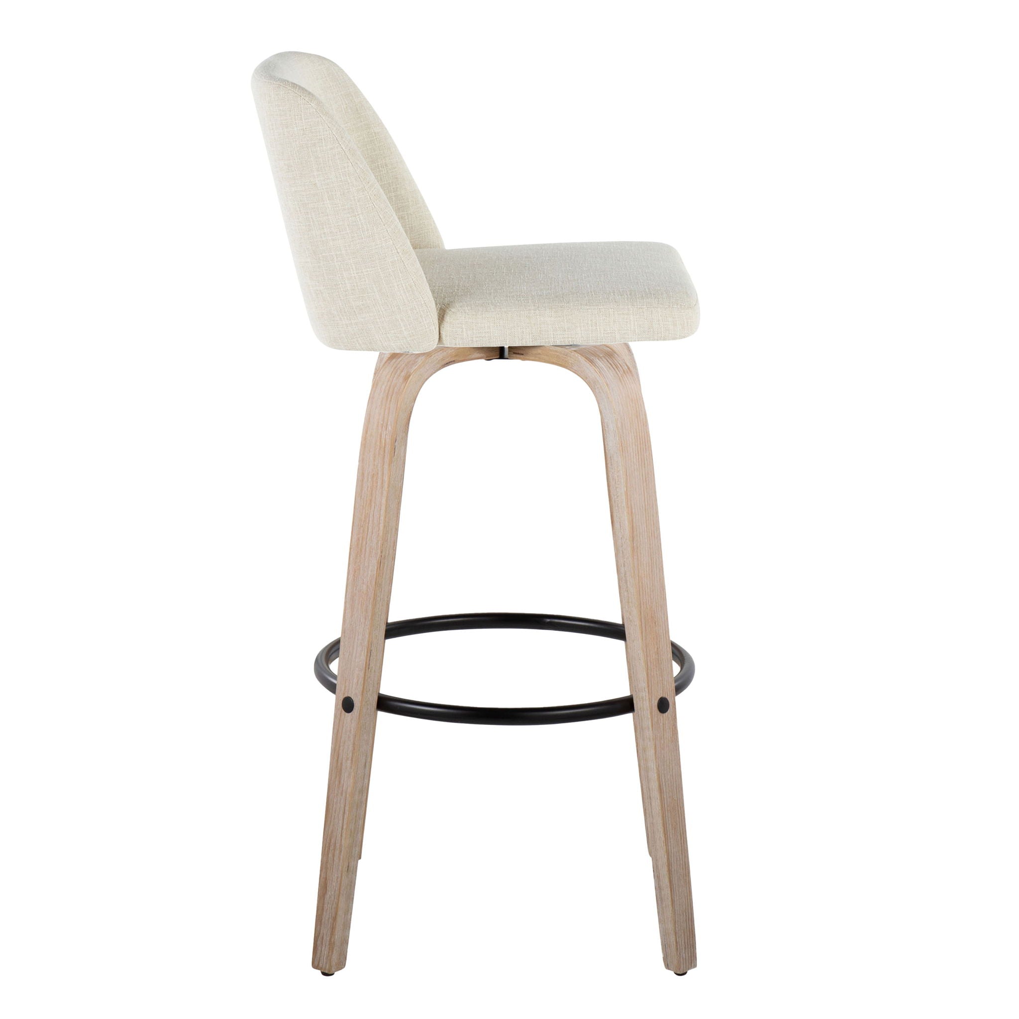 Toriano - Contemporary Fixed Height Barstool Swivel And Round Footrest (Set of 2) by Unique Piece Furniture