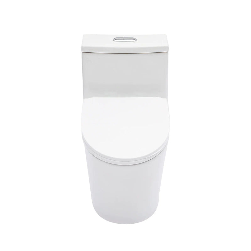 1 Piece Toilet For Bathroom, Dual Flush 1.24 / 1.43 Gpf, Soft Closing Seat - White by HouseOfZazla
