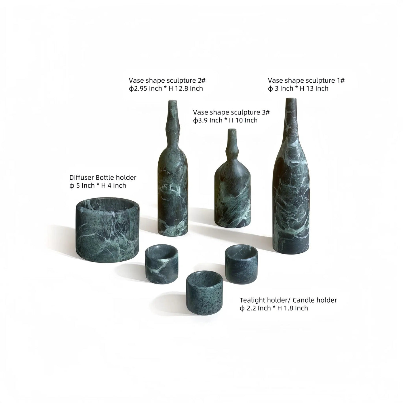 7 Pieces Luxury Natural Marble Living Room Accessories Set by HouseOfZazla
