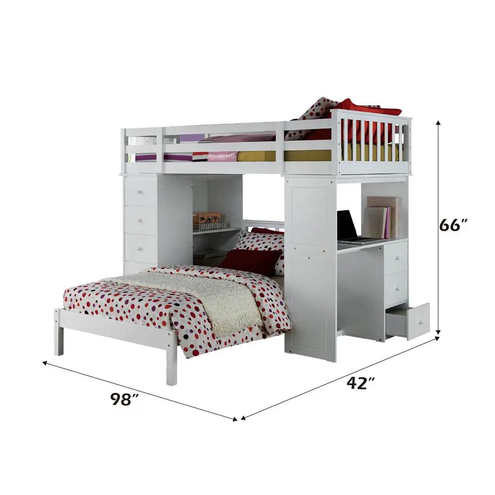 Freya - Twin Loft Bed With Storage - White by Unique Piece Furniture